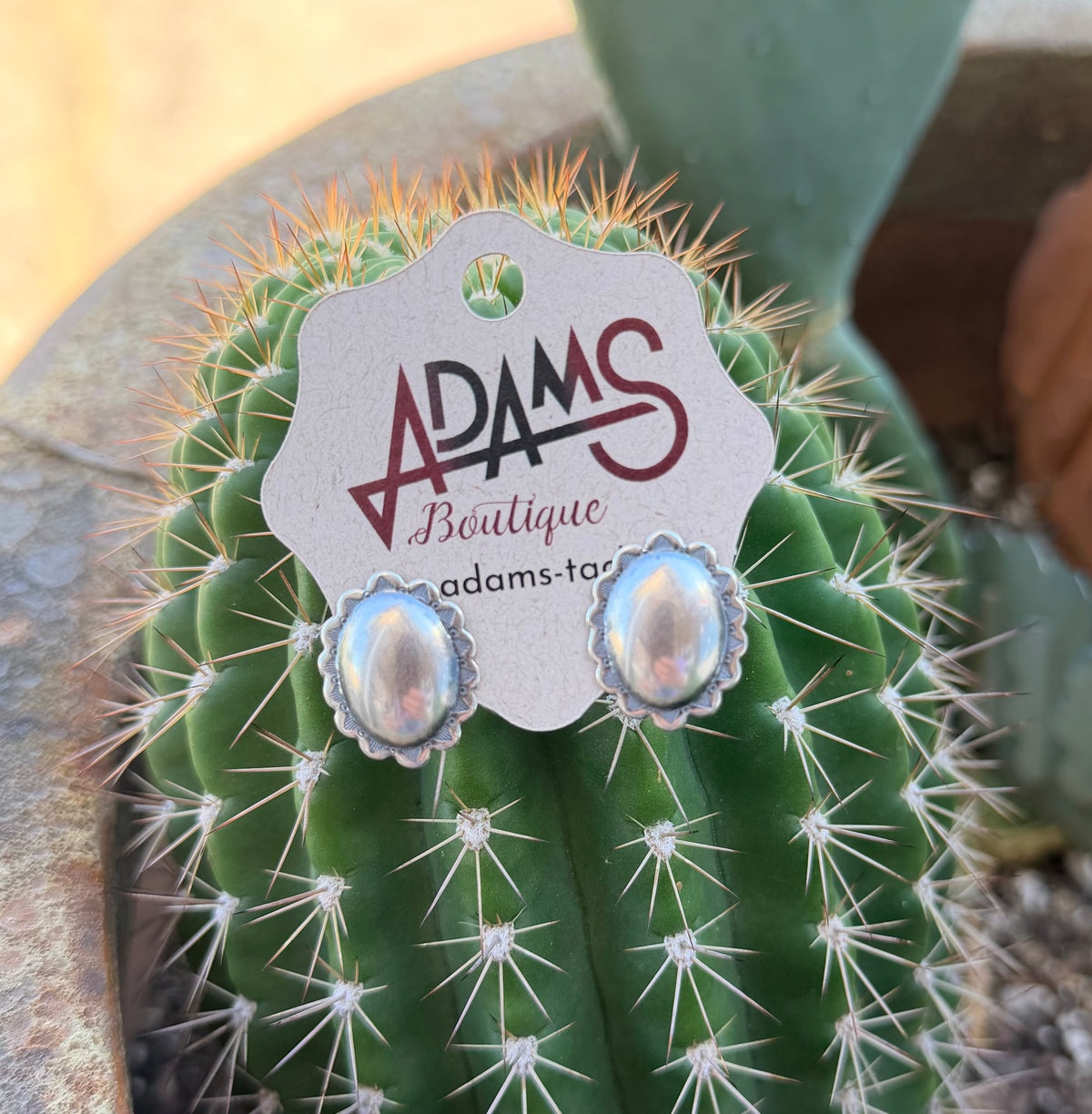 Smooth Sterling Silver Concho Earring