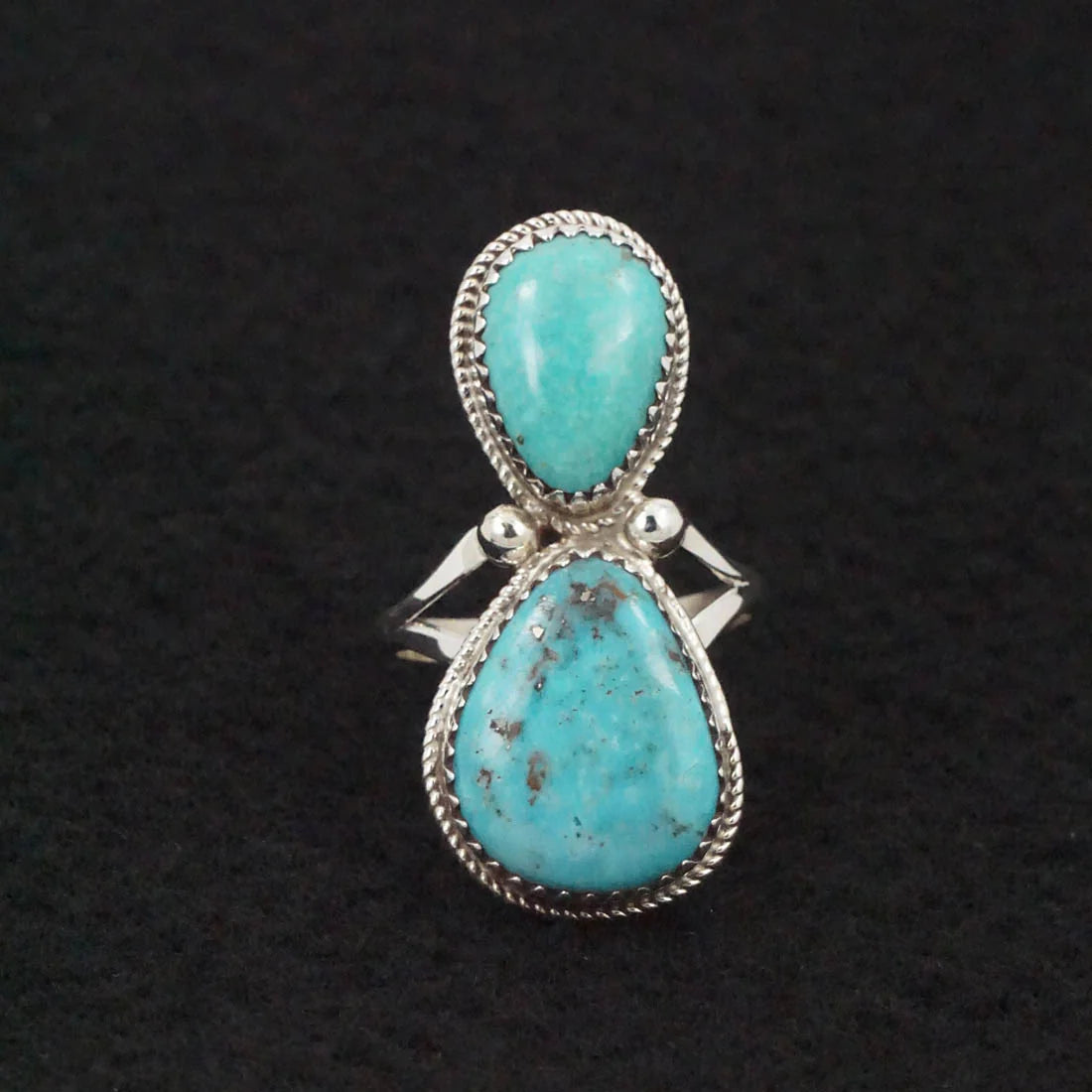 Ernest Hawthorne Turquoise & Sterling Silver Ring Size 7.5