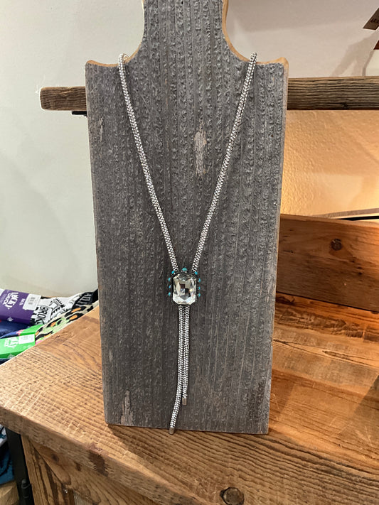 Rhinestone Lariat Necklace