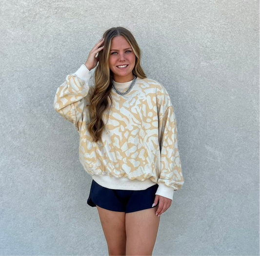 Washed Animal Printed Sweatshirt