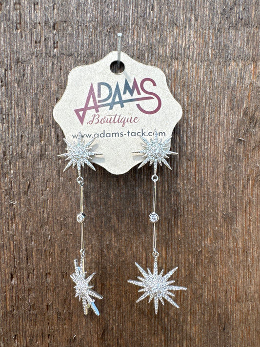 Silver Celestial Drop Earrings
