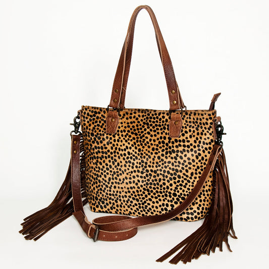 CHEETAH FRINGE HANDBAG PURSE