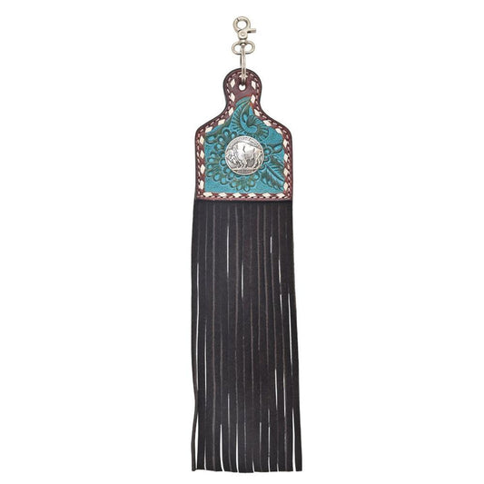 Turquoise Floral Carved Saddle/Purse Charm