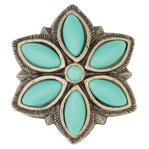 Floral Stone Concho with Post