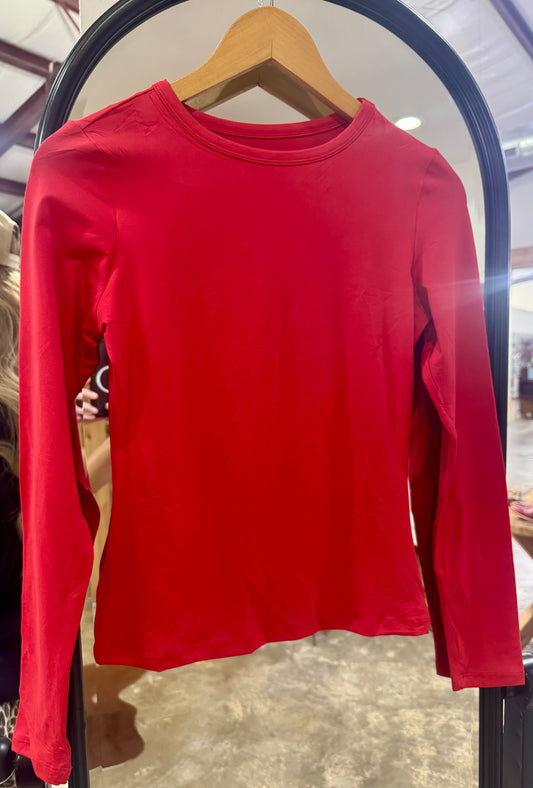Bare Basic Red L/S Top