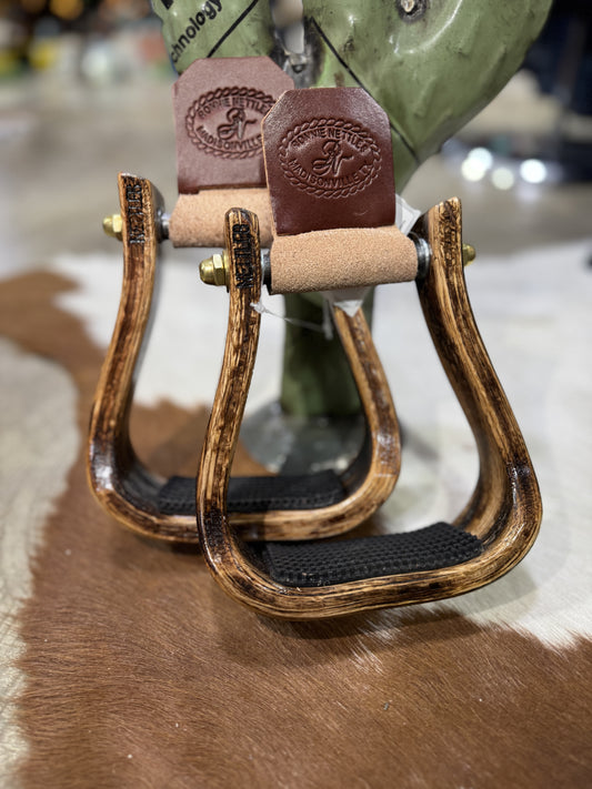 Nettles 2" Gripper Rustic Wrangler (Barrel Racer) Stirrups