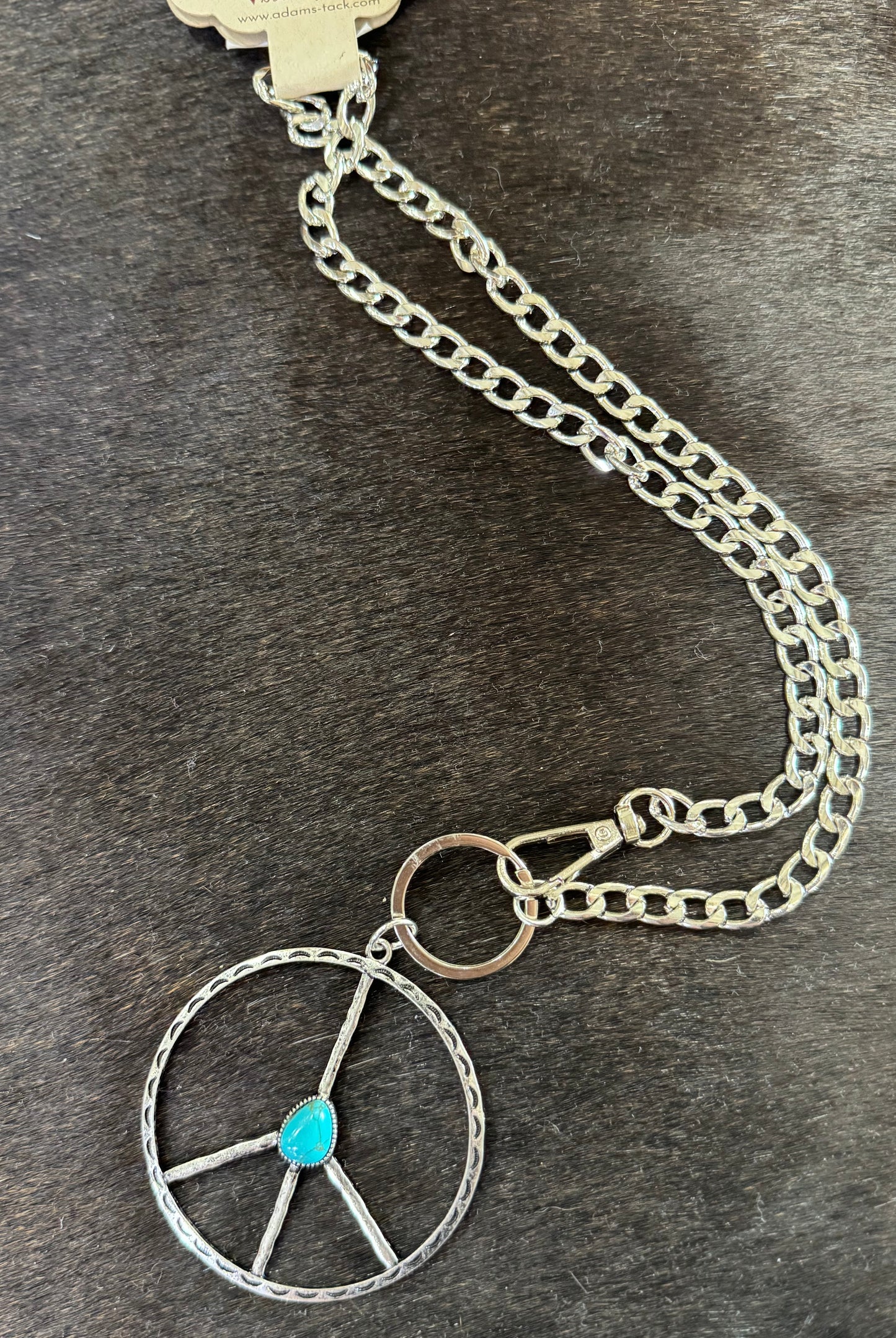 Peace Sign W/ Turquoise Necklace