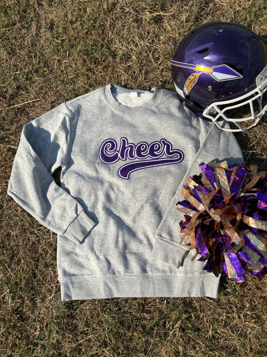Sequin Cheer Sweatshirt Purple