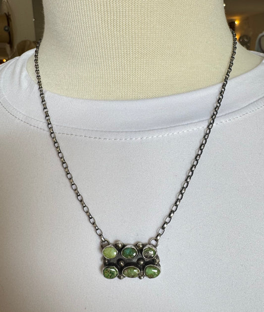 Turq 6 Stone Bar Necklace