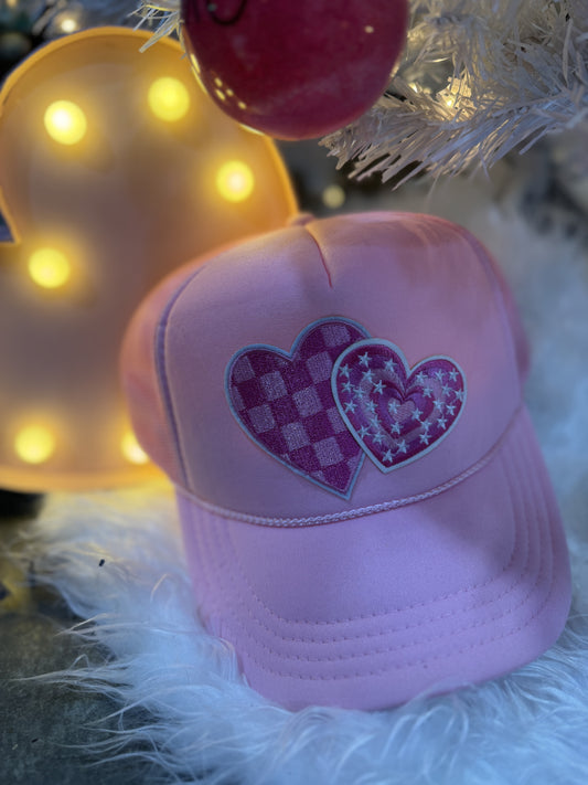 Pink Heart Trucker Cap