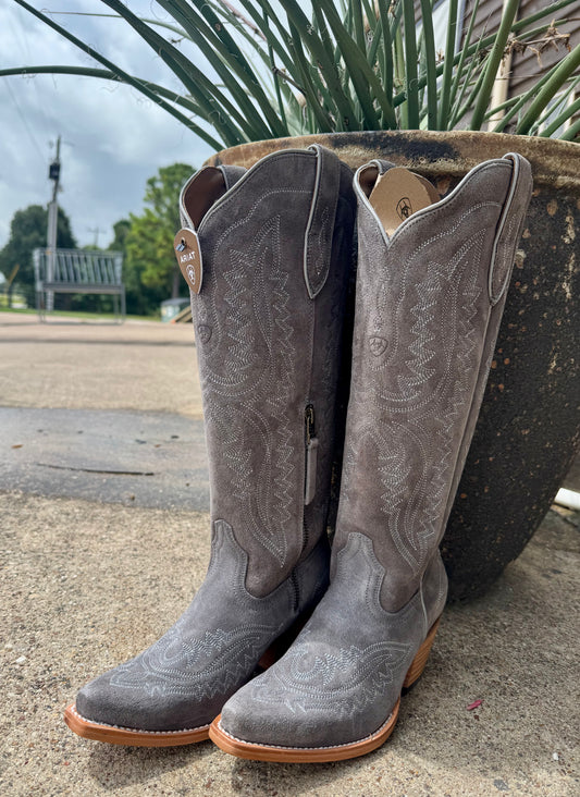 Casanova X Toe Western Boot Ash Gray Suede