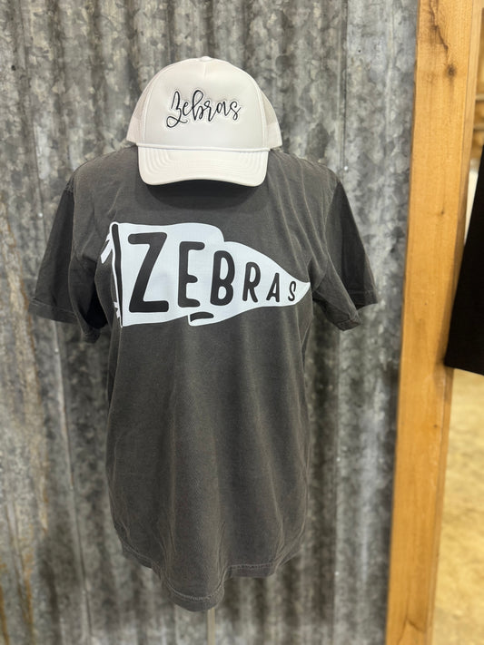 "Zebras" Black Pennant Tee