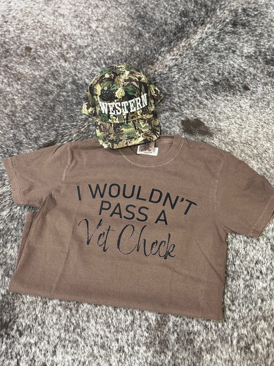 Vet Check Brown Tee