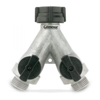 2 Way Hose Split Zinc Y W/Shut Offs