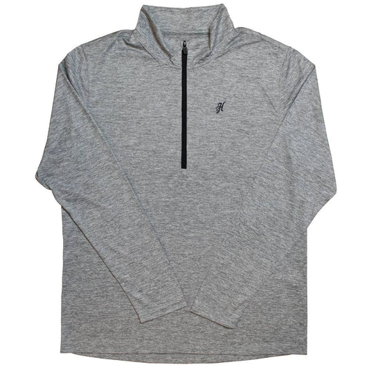 "RANGE" GREY QUARTER ZIP PULLOVER
