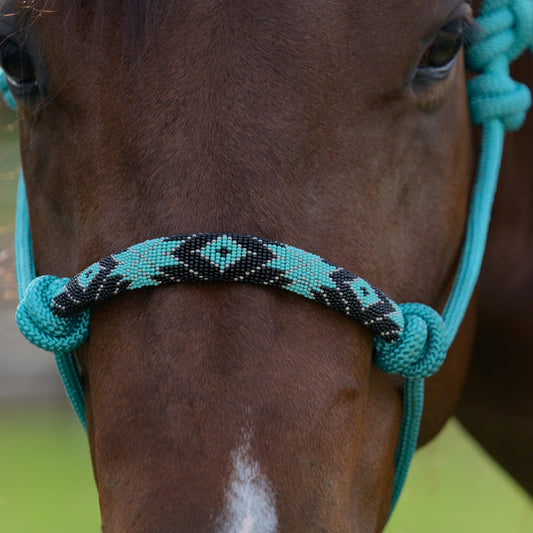 HRB-AQU PC Beaded Rope Halter
