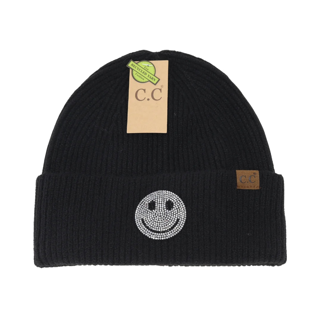 Rhinestone Smiley Face Cuff C.C Beanie