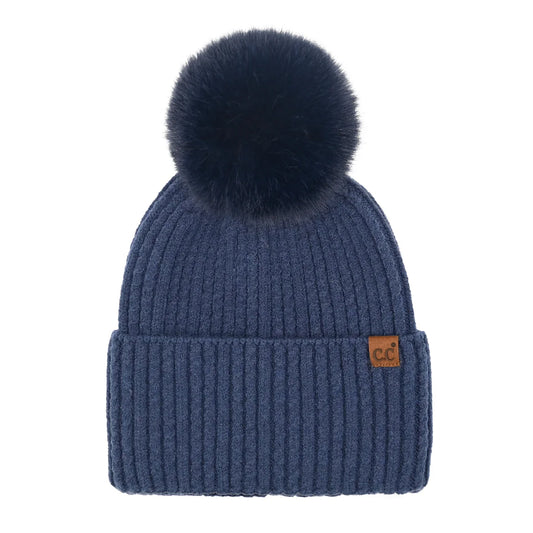 Cable Cuff Pom C.C Beanie