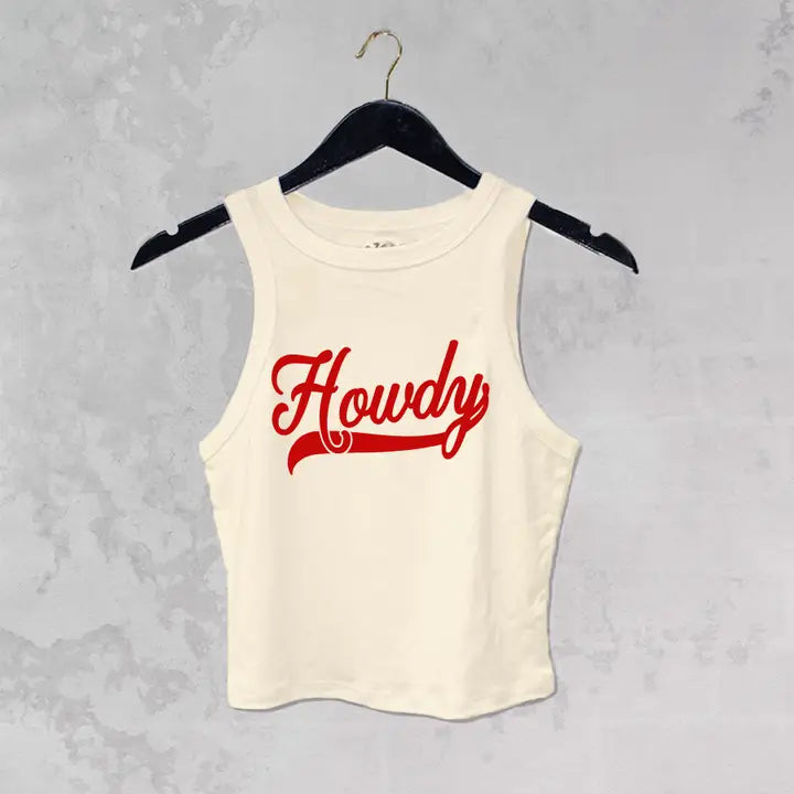 Howdy, Western Cowgirl Micro-Ribbed Cropped Tank – Adams Tack