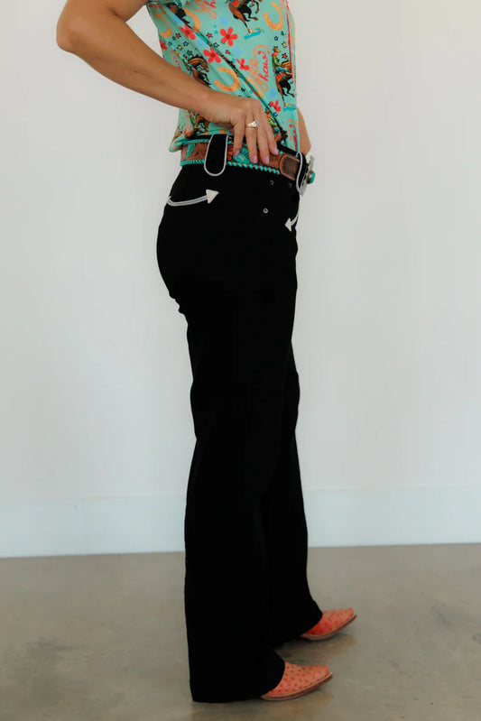 HH Black Wide Leg Denim Pants