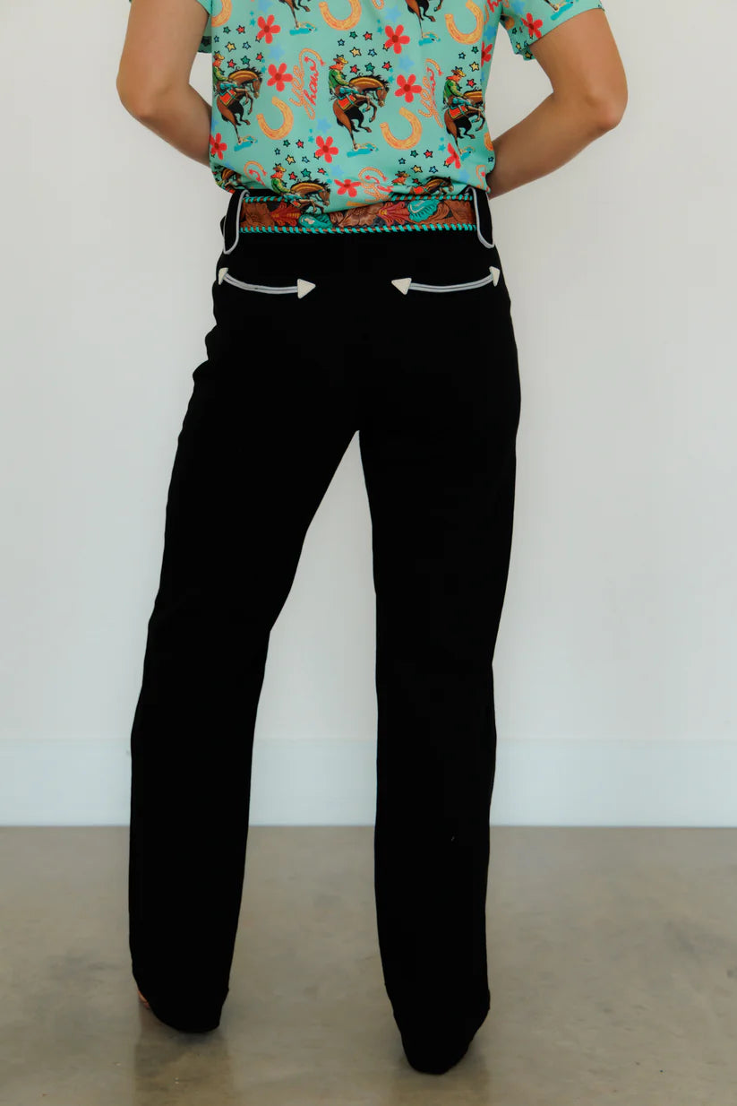 HH Black Wide Leg Denim Pants