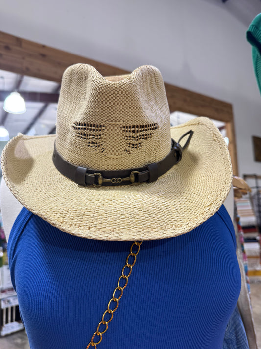 Beige Cowgirl Hat with bit