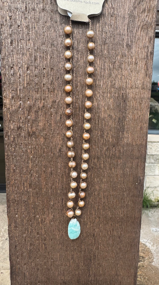Freshwater Pearl Labradorite Drop