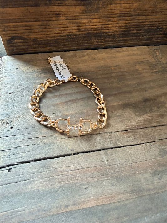 Gold Snaffle Bit Chain