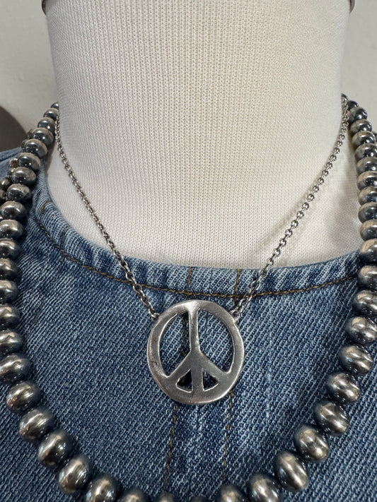 Handmade Peace Sign 16" Necklace