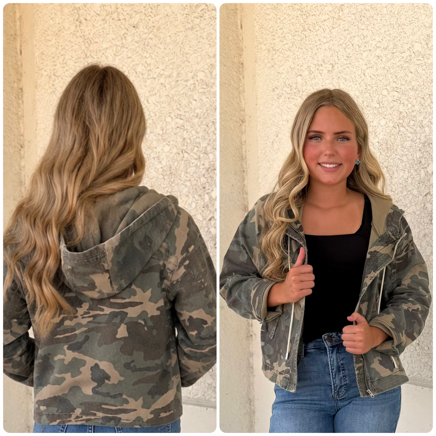 Risen Oversized Camo Hooded Jacket