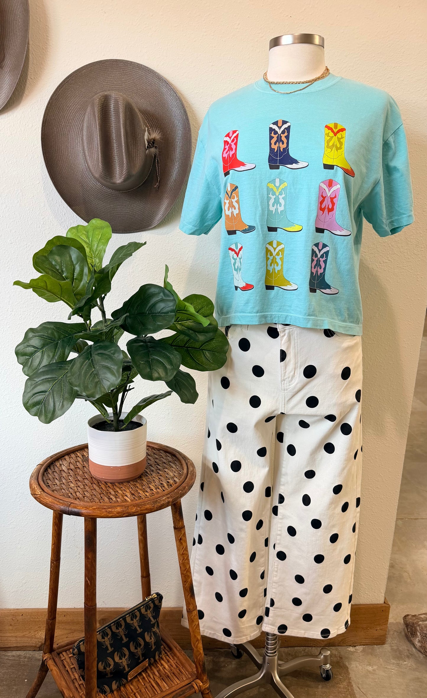 Cropped Cowgirl Boot Tee