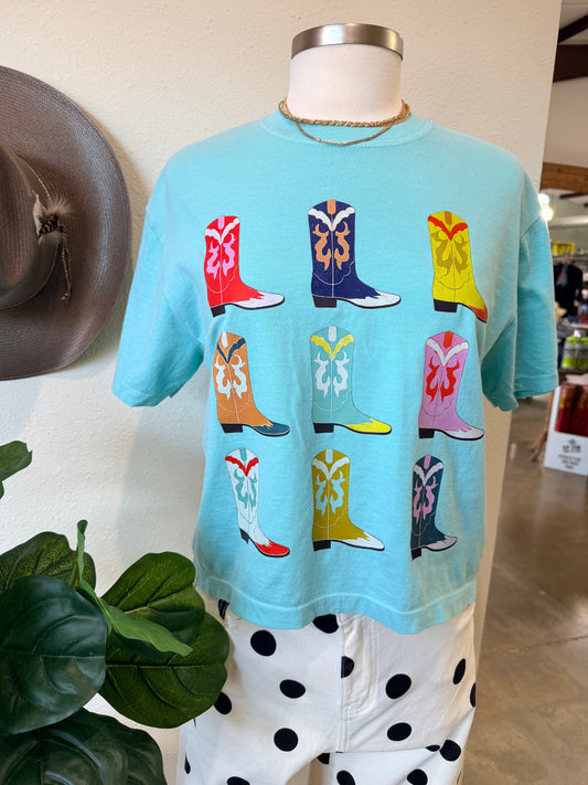 Cropped Cowgirl Boot Tee