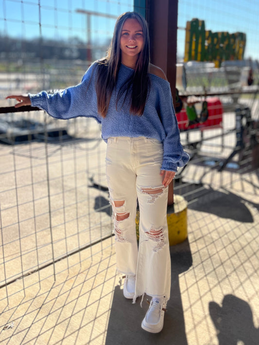 WHITE VINTAGE CROPPED FLARE