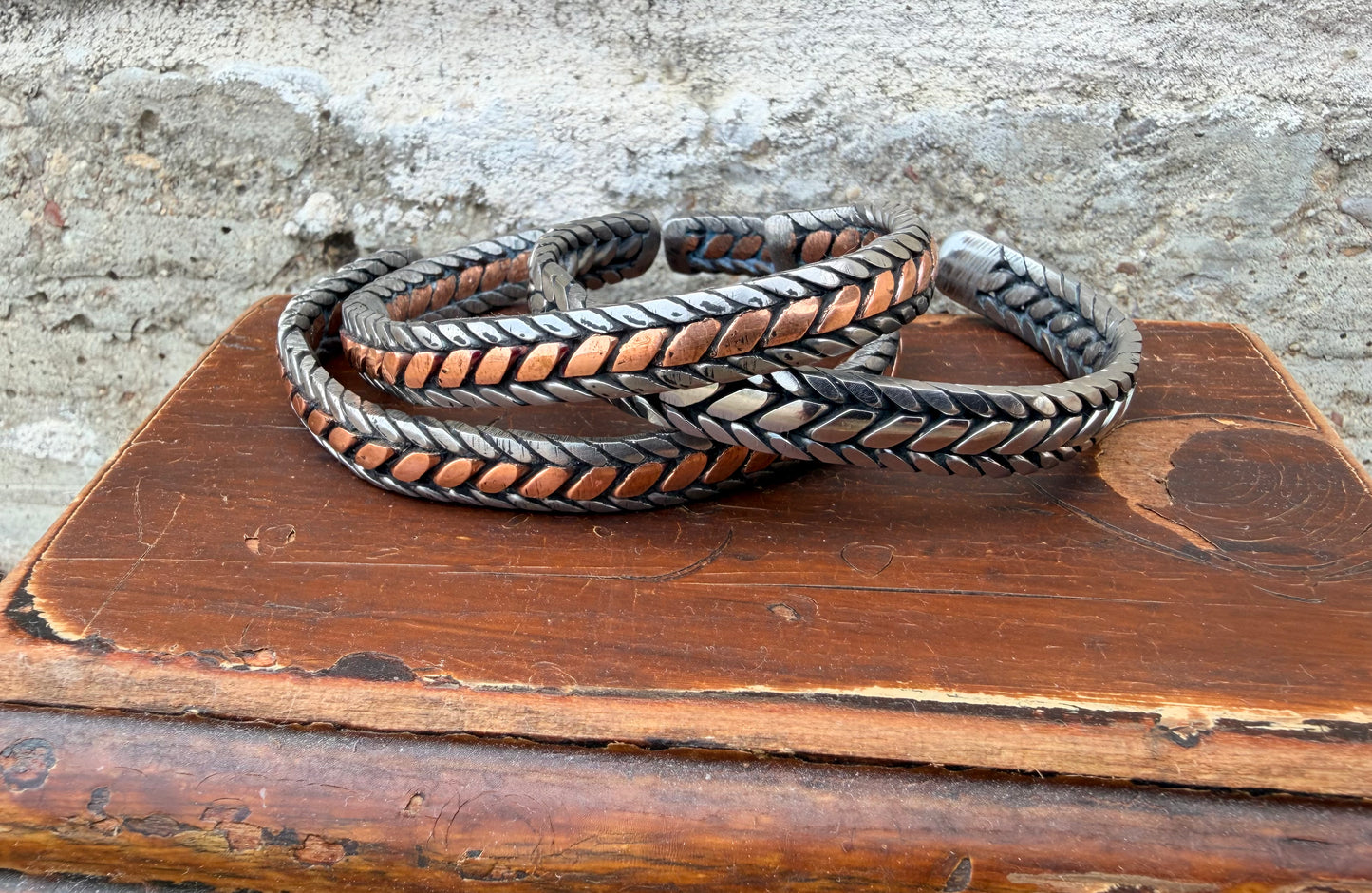 Mens Silver and Copper Cuff