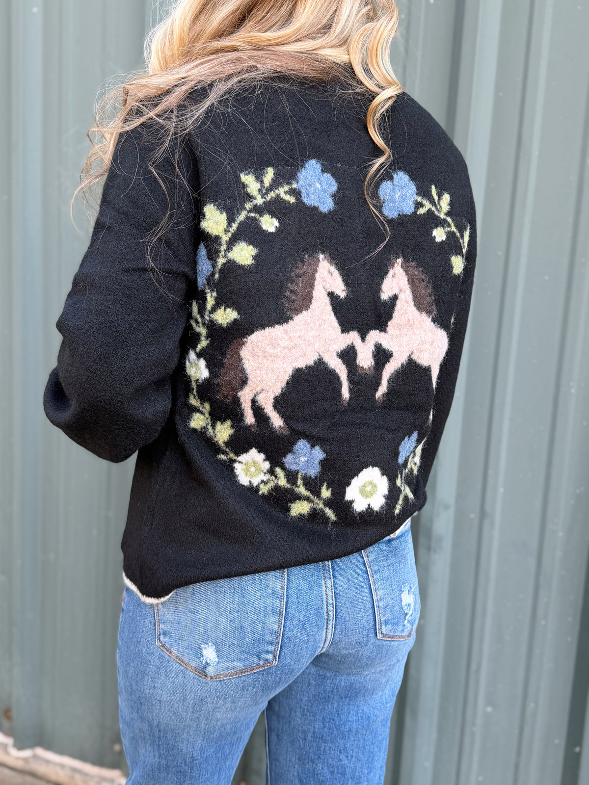 Western Graphic Sweater Cardigan