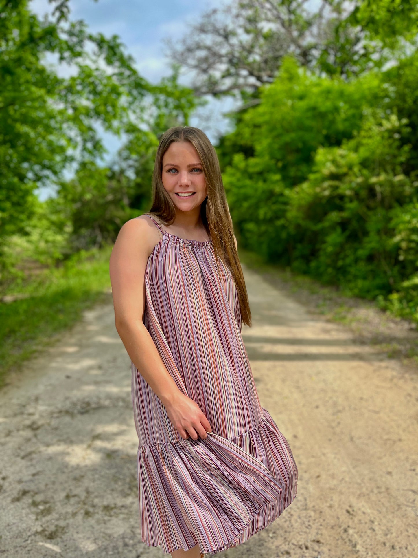 Printed Flowy Strappy Dress