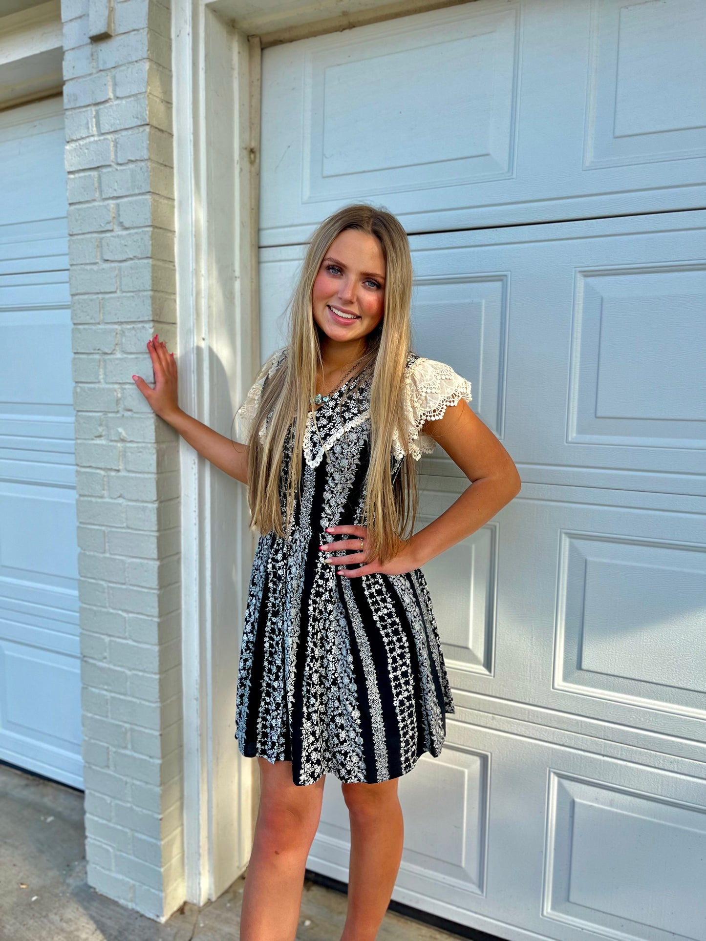 Vintage Lace Floral Mini Dress