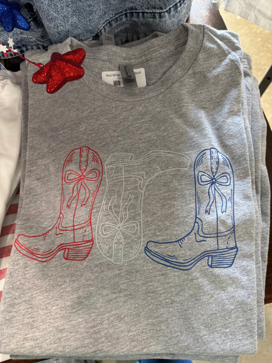 Red White Blue Bow Boot