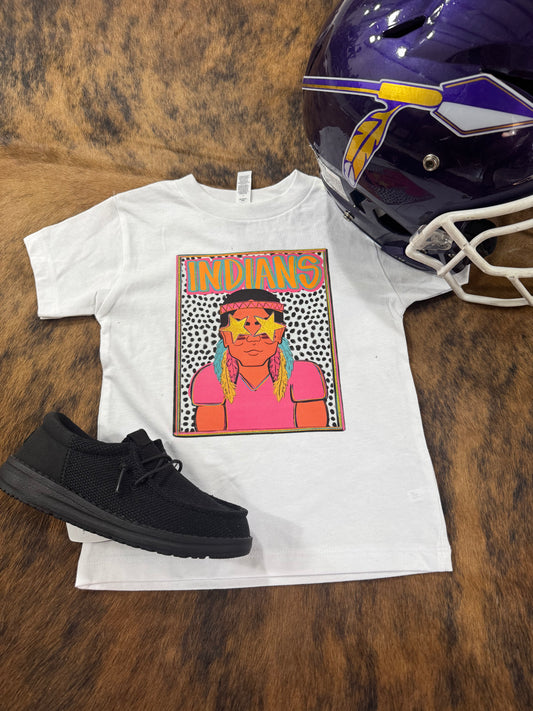 KIDS NEON INDAINS SPIRIT TEE WHITE