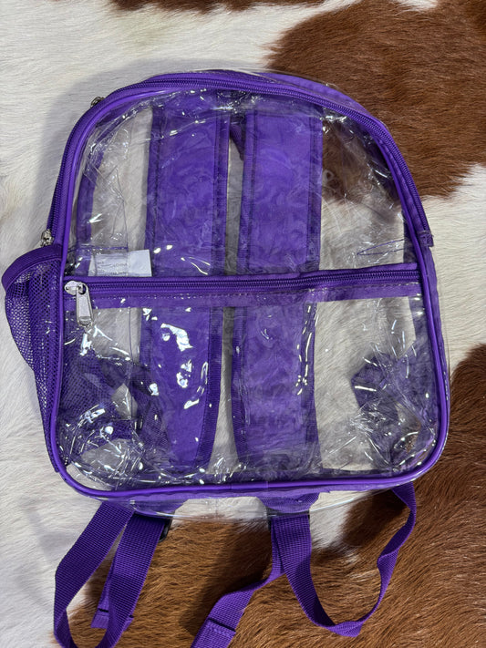 Purple Clear Stadium Mini Back Pack