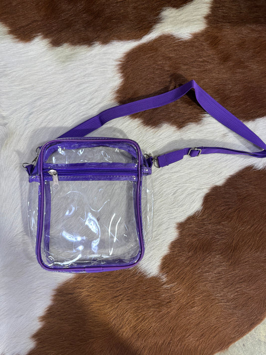 Clear & Purple Stadium Bag