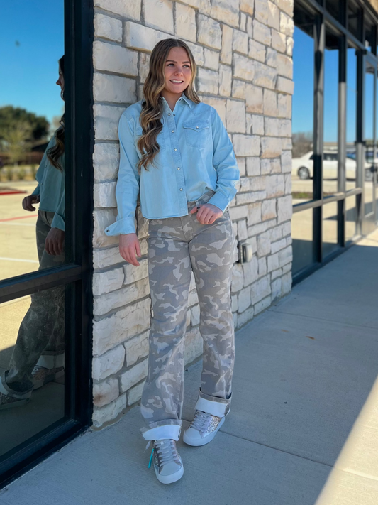 Asheville Snap Shirt Light Wash Indigo