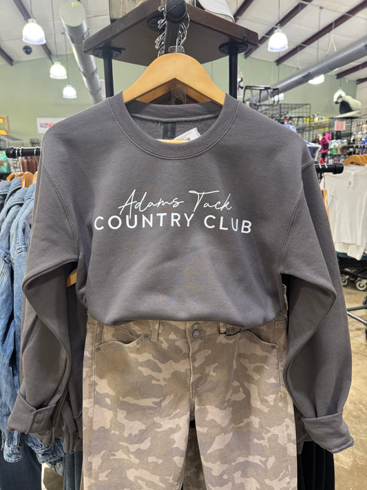 Adams Tack Country Club Crewneck Charcoal