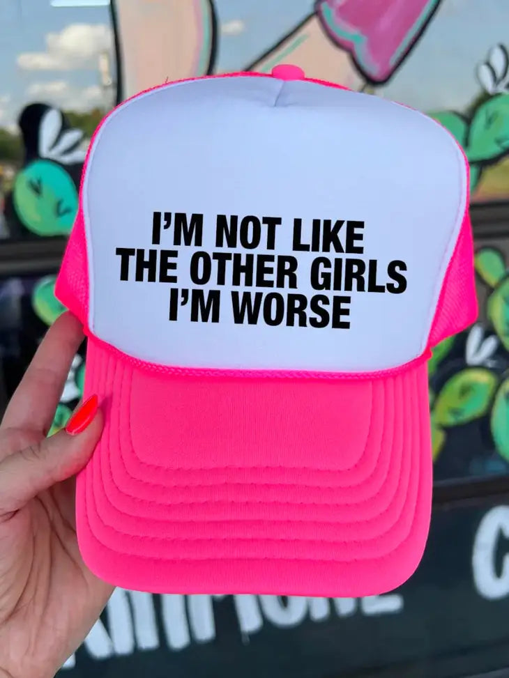 I'm Not Like Other Girls - Foam Trucker Hat Pink & White