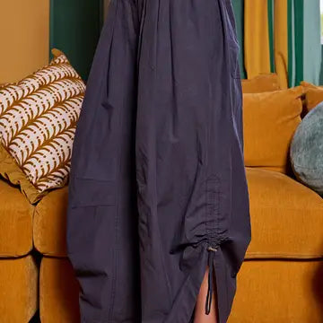 Solid Shirting Parachute Jumpsuit