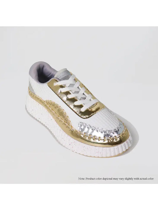 SIL/GOLD KNITTED PATCH SNEAKER