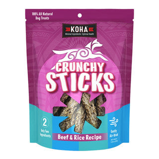 Koha Crunchy Sticks Beef & Rice Treats Dog 10.5 oz