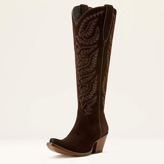 Laramie X Toe Western Boot French Roast Suede