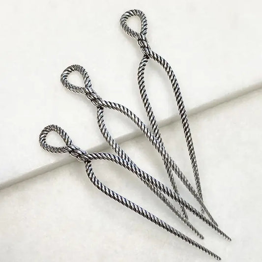Lariat Hair Pick - Antique Silver Petite