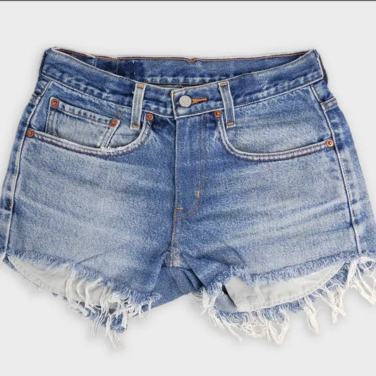 Low-Rise Upcycled Denim Shorts - Original